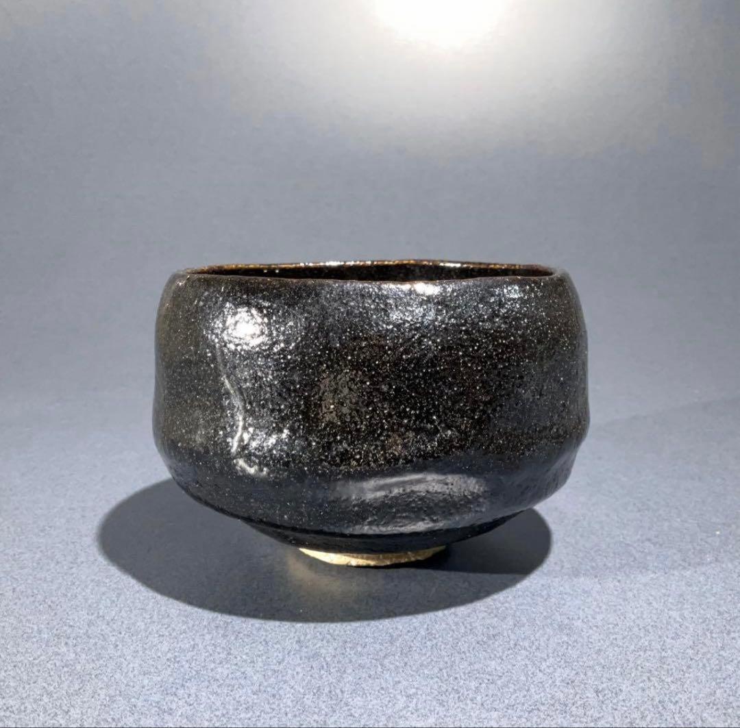 黒楽茶碗　紫野窯　数印　楽茶碗