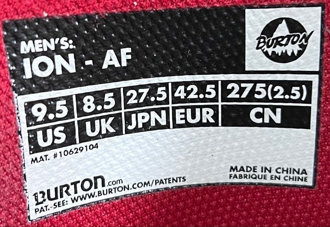 【美品_即日発送】BURTON スノボブーツ　ION AF アイオン27.5cm