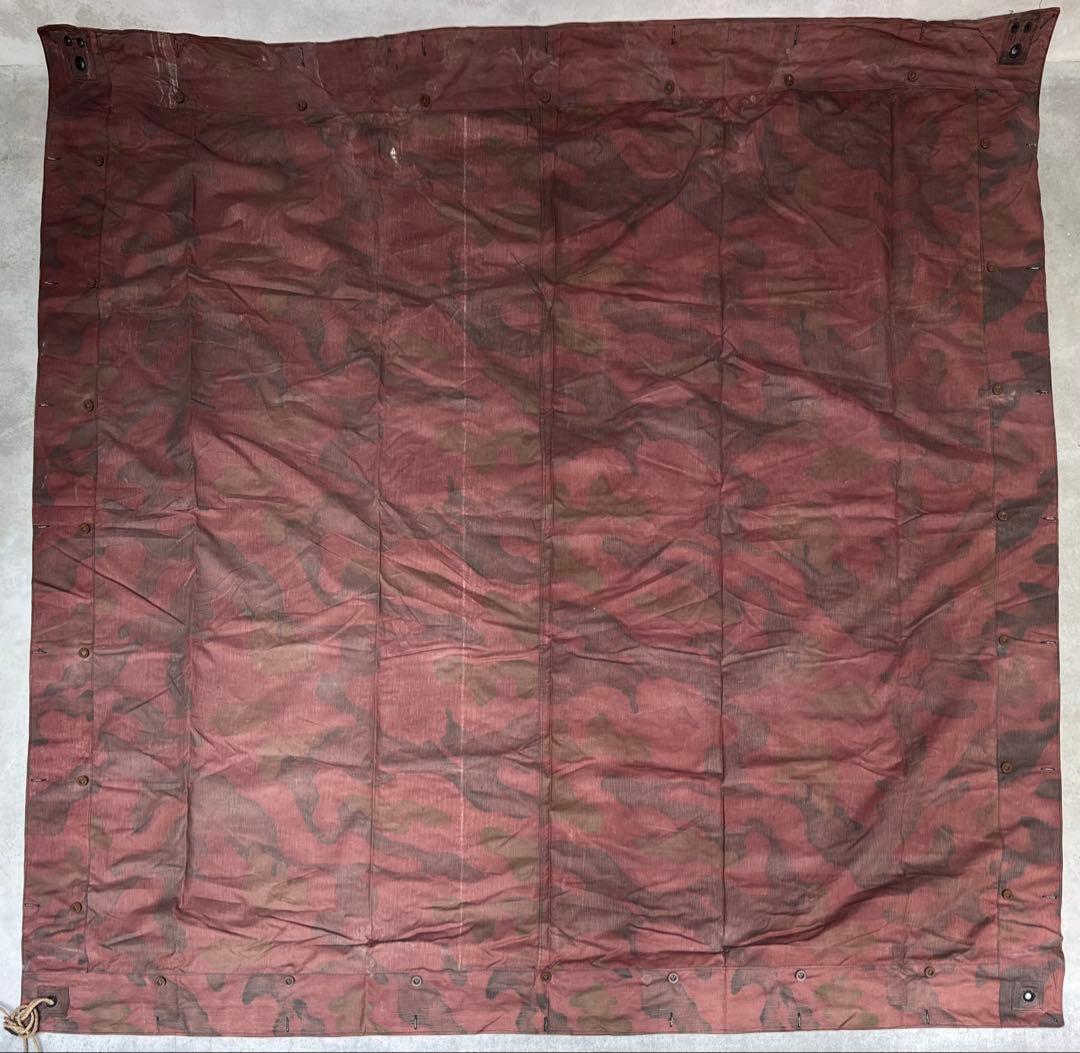 ①1950年 デッドストック イタリア軍幕 タープ テント サンマルコ迷彩 実物