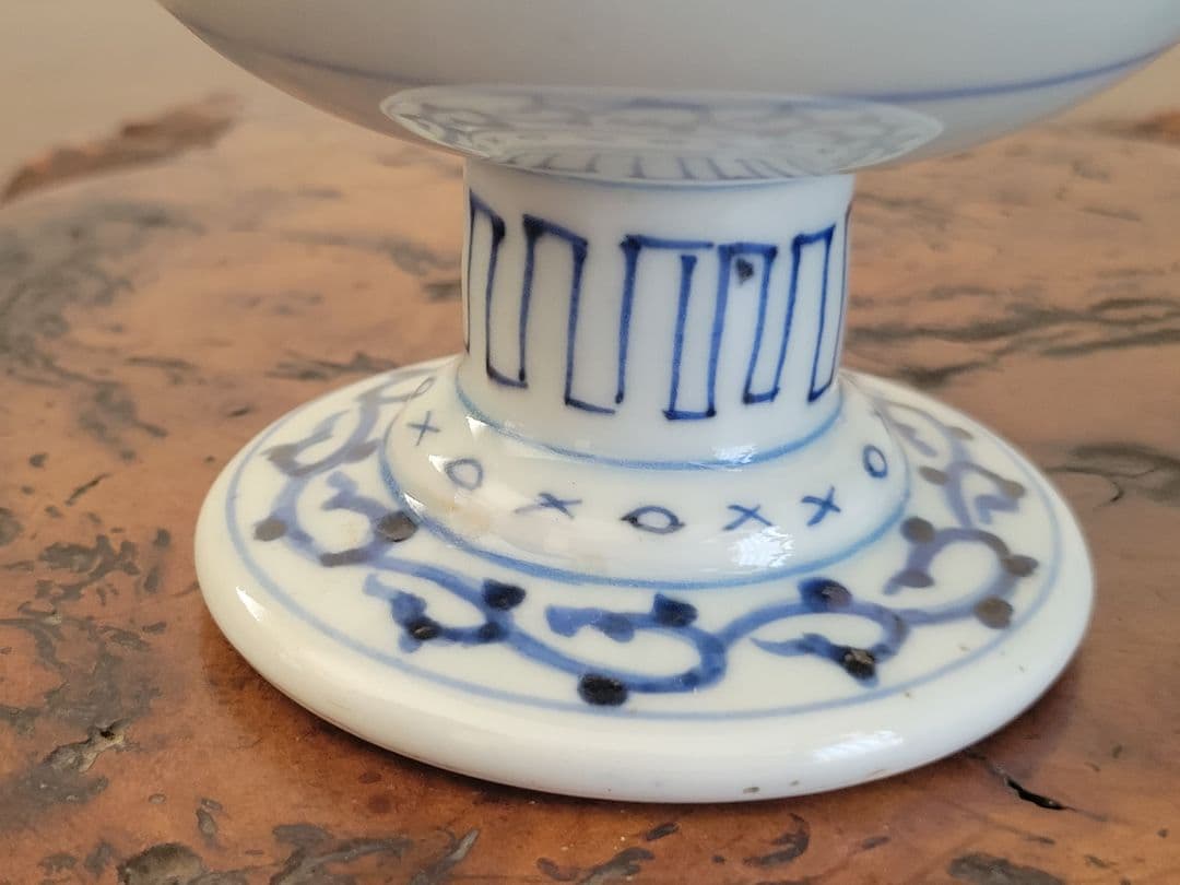 古伊万里　蝶絵柄　線書き　盃洗　骨董　時代物