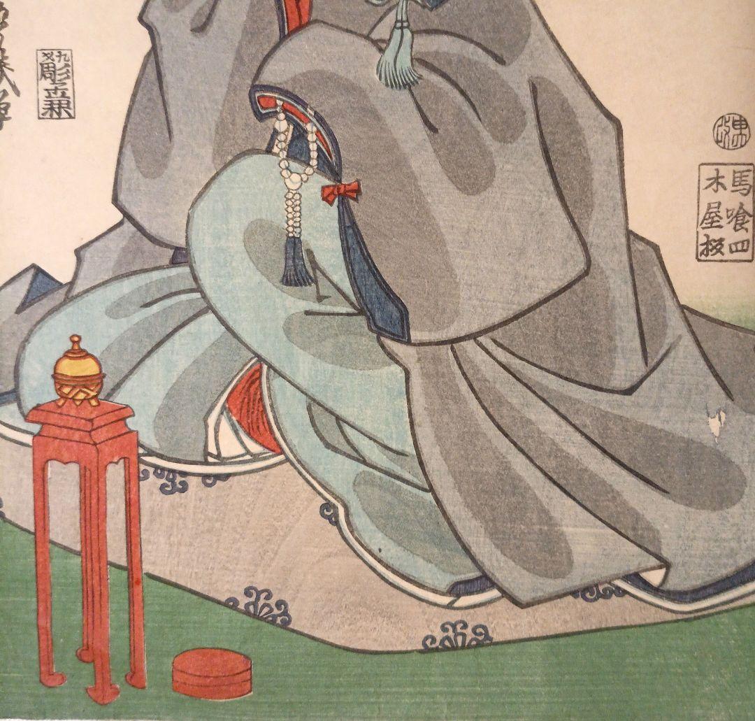 浮世絵版画、美人画、落合芳幾画 作品年月日は万延元年（1860)出版