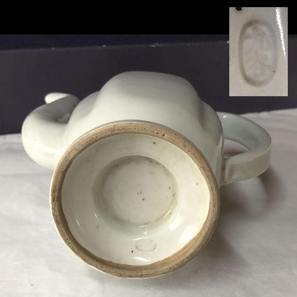 e3042 九谷焼 白磁 仙盞瓶 明治時代 水注 煎茶瓶 煎茶道具 茶道具