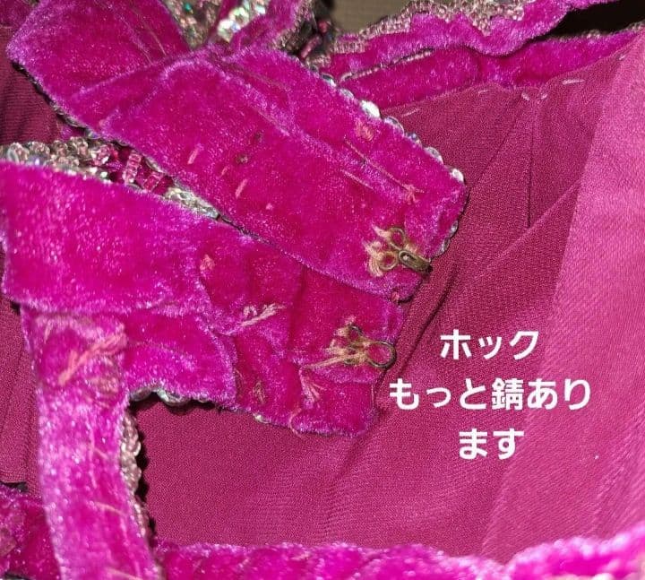 値下げ中 着画あり ベリーダンス 衣装 フューシャピンク ベロア アメリカ直輸入