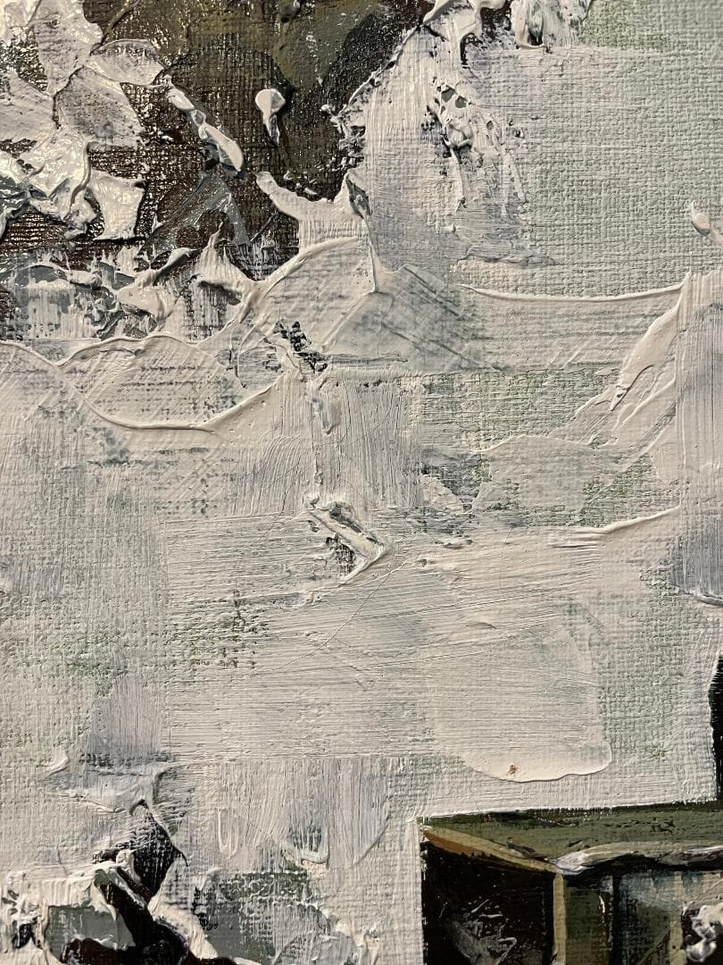 「真作」竹内敏彦『写真機』 静物画　油彩画　額装　サイン有り　F6号