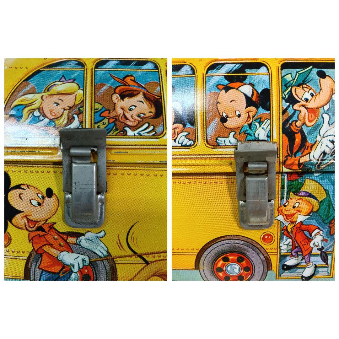 Walt Disney スクールバス型ランチボックス　アンティーク　缶バッグ