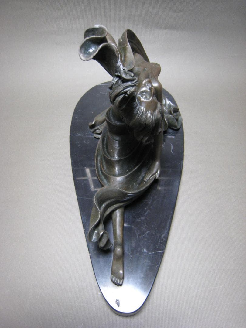 ブロンズ像　舞女　G. Michiel　銅像　インテリア　大理石台座　38ｃｍ