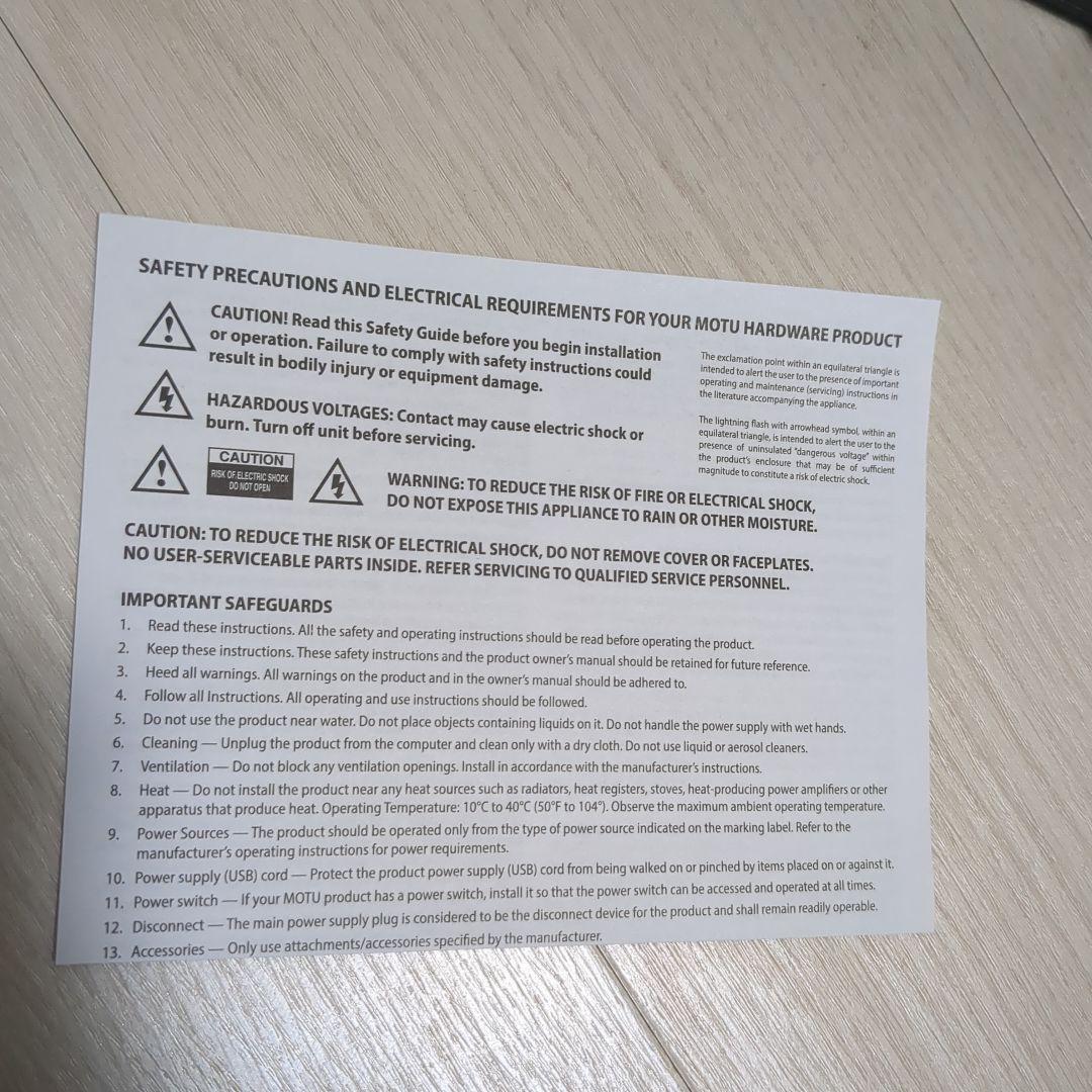 【美品/動作確認済み】MOTU M2　USBオーディオインターフェース