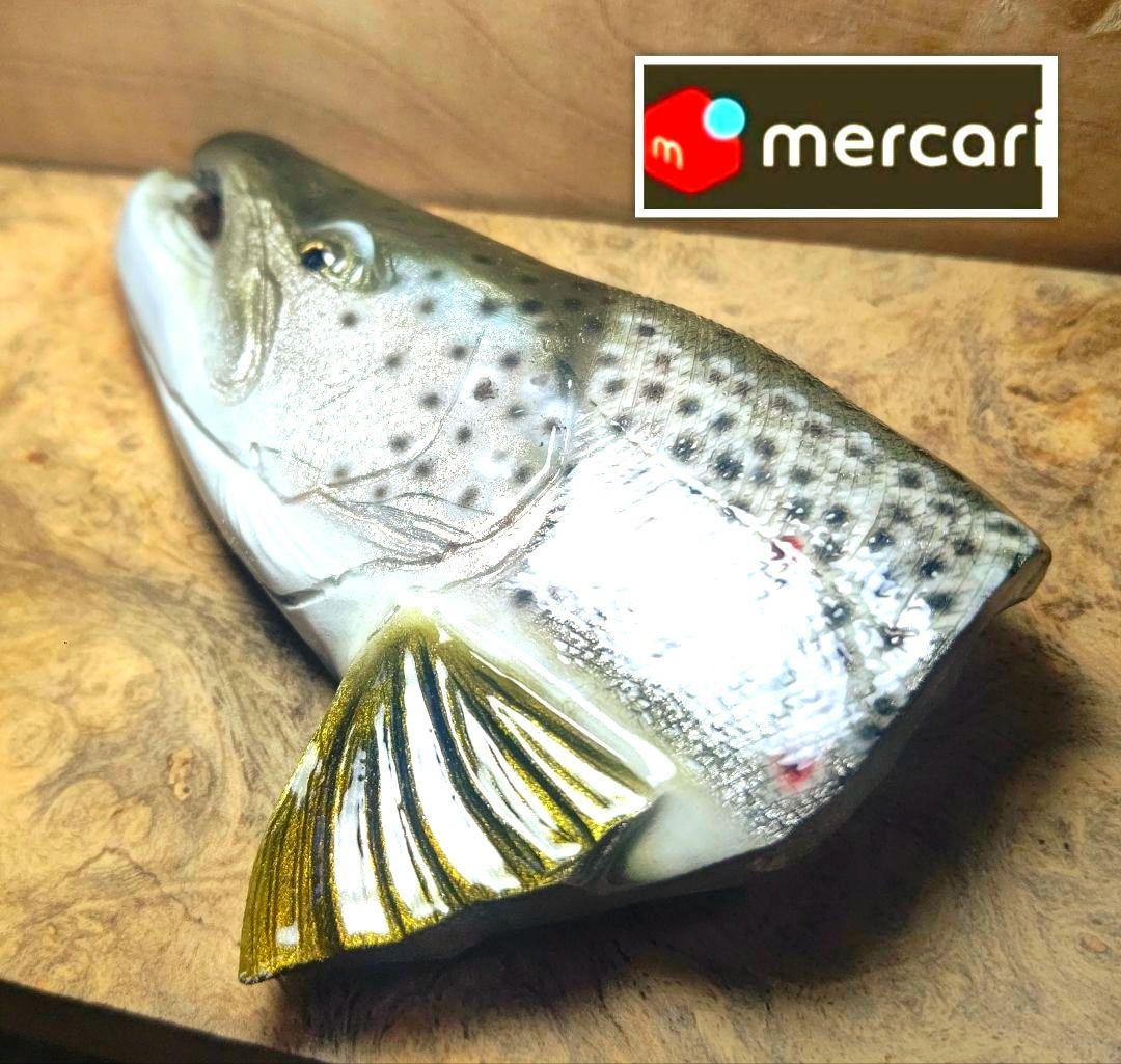 .Seaトラウトブローチ(ブラウントラウト/木彫塗装 )1点物最終価格