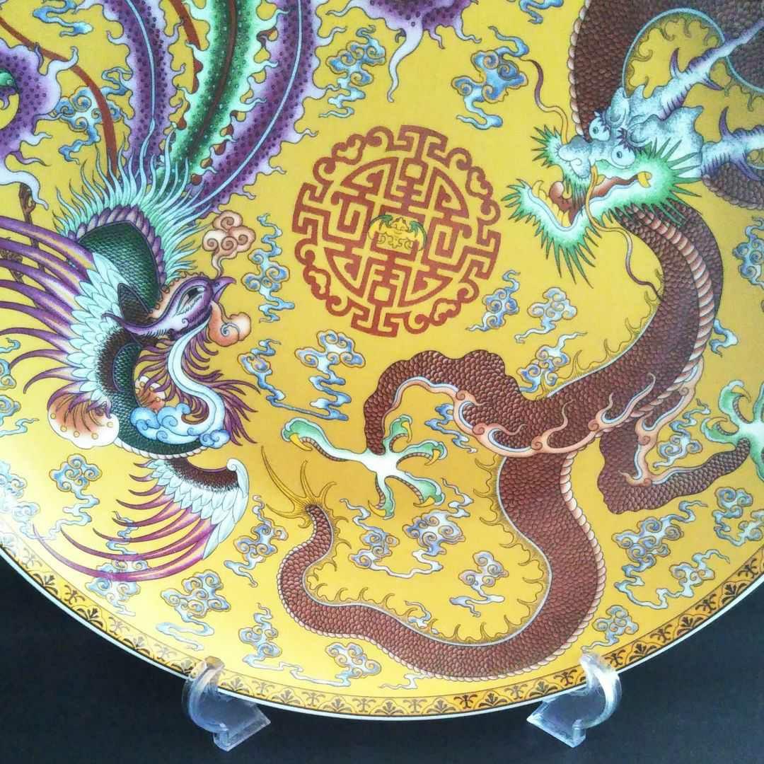 ※中国古美術/粉彩龍鳳凰紋大瓶/(底款:大清乾隆年製)