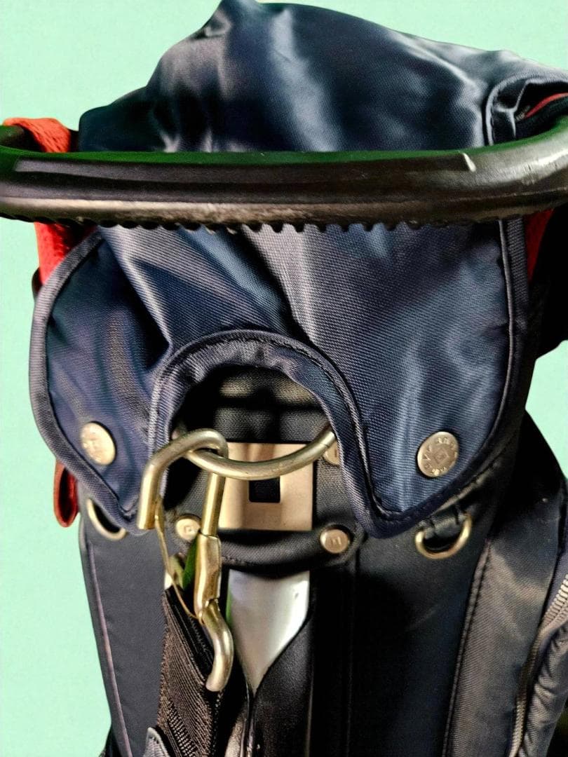 送料無料/超美品　onoff キャディバッグ ネイビー/レッド