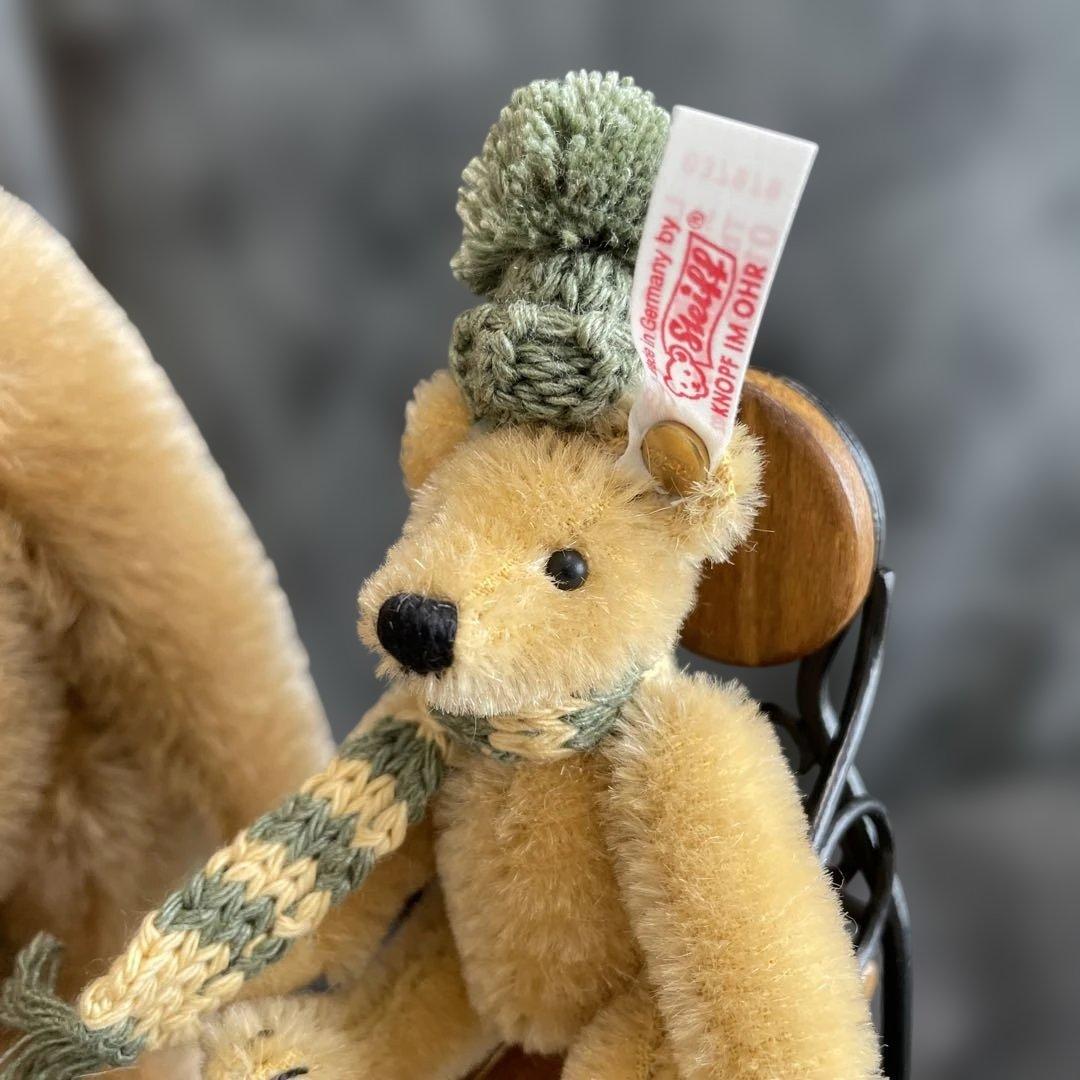 シュタイフ/Steiff◆世界限定クリスマス・ソリセット2002テディ２体セット