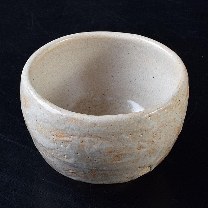 茶道具　人間国宝　荒川豊蔵（無田陶人）作　志野　茶碗　銘木枯　共箱　MR8745