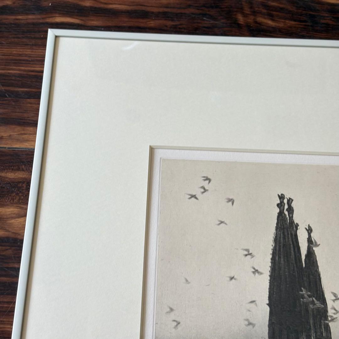 銅版画 Tomono 5/15 額装 サグラダ・ファミリア 絵画 J