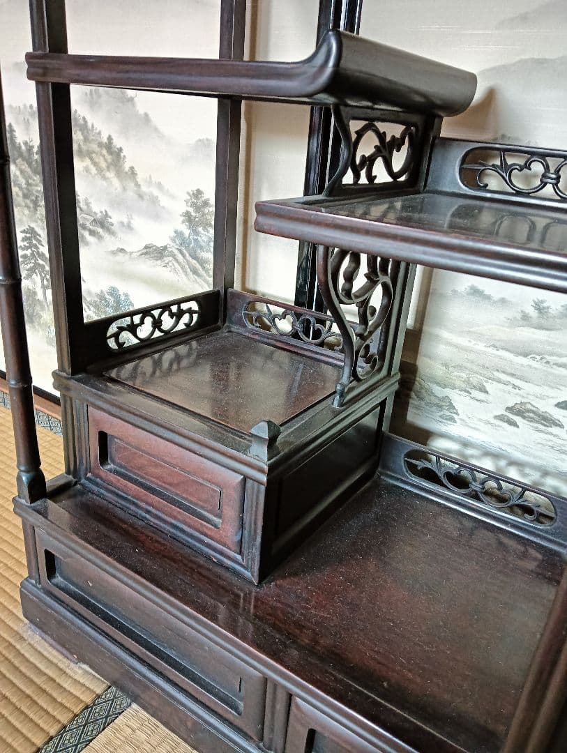 茶棚　茶箪笥　和タンス　アンティーク飾り棚