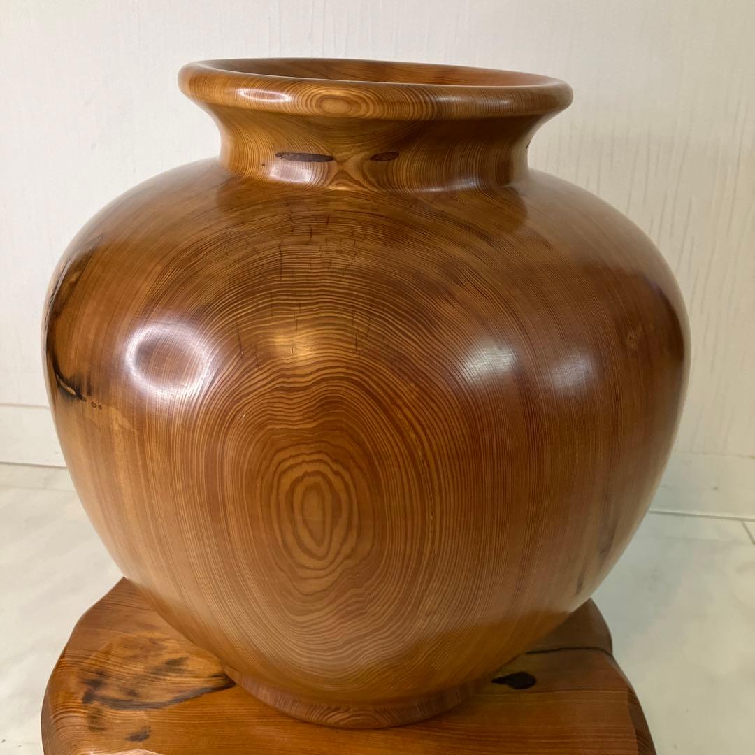 希少　特大壺　壺　屋久杉工芸品　屋久杉壺　特大壺　台座セット