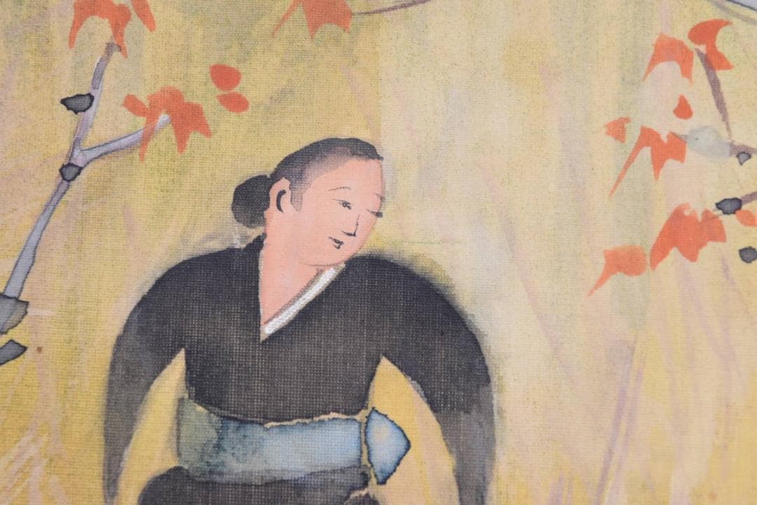 作者不詳/里道秋色図/掛軸☆宝船☆AB-73