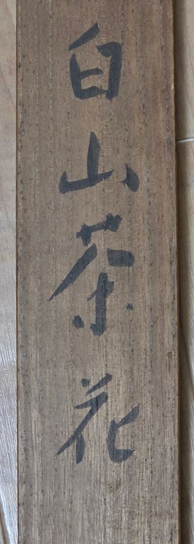 【白山茶花図】藤井浩裕 2721 彫刻家 共箱 掛け軸 肉筆