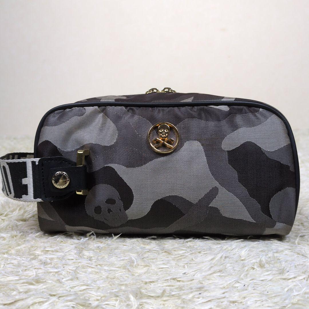 マークアンドロナ カートバッグ カモフラ スカル ナイロン グレー