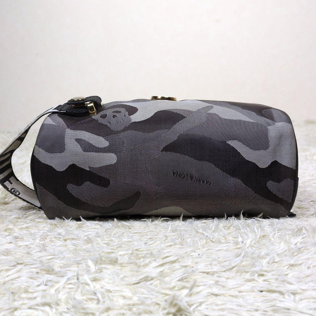 マークアンドロナ カートバッグ カモフラ スカル ナイロン グレー