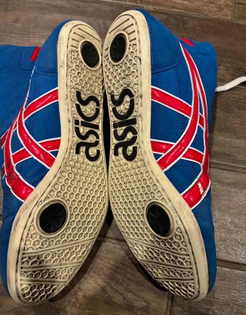 レスリングシューズ 青/赤 ハイカット