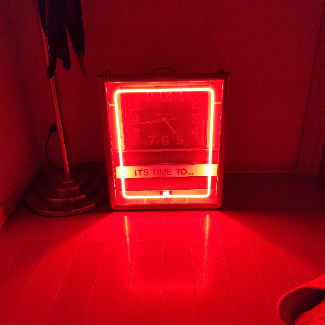1930's/40's アールデコ レッド ネオン クロック