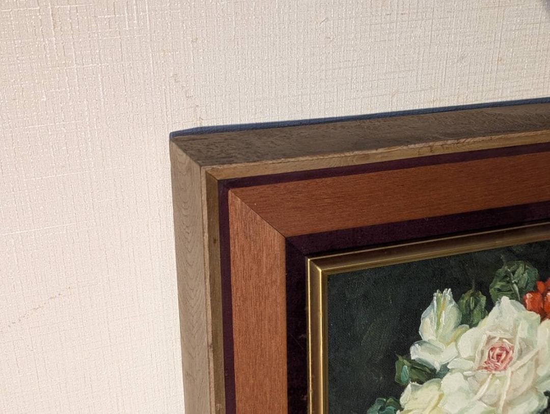 【真作】絵画　油彩6号　華やぐ薔薇の饗宴　優雅な一輪一輪　美しい調和　Y104