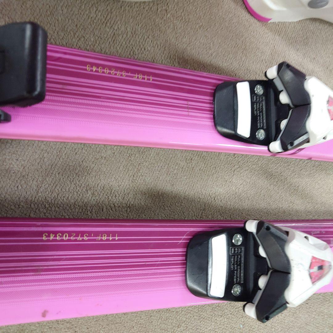 即滑走OK 使用済小学生スキー118cmブーツ22cm23cm2足 ポールおまけ
