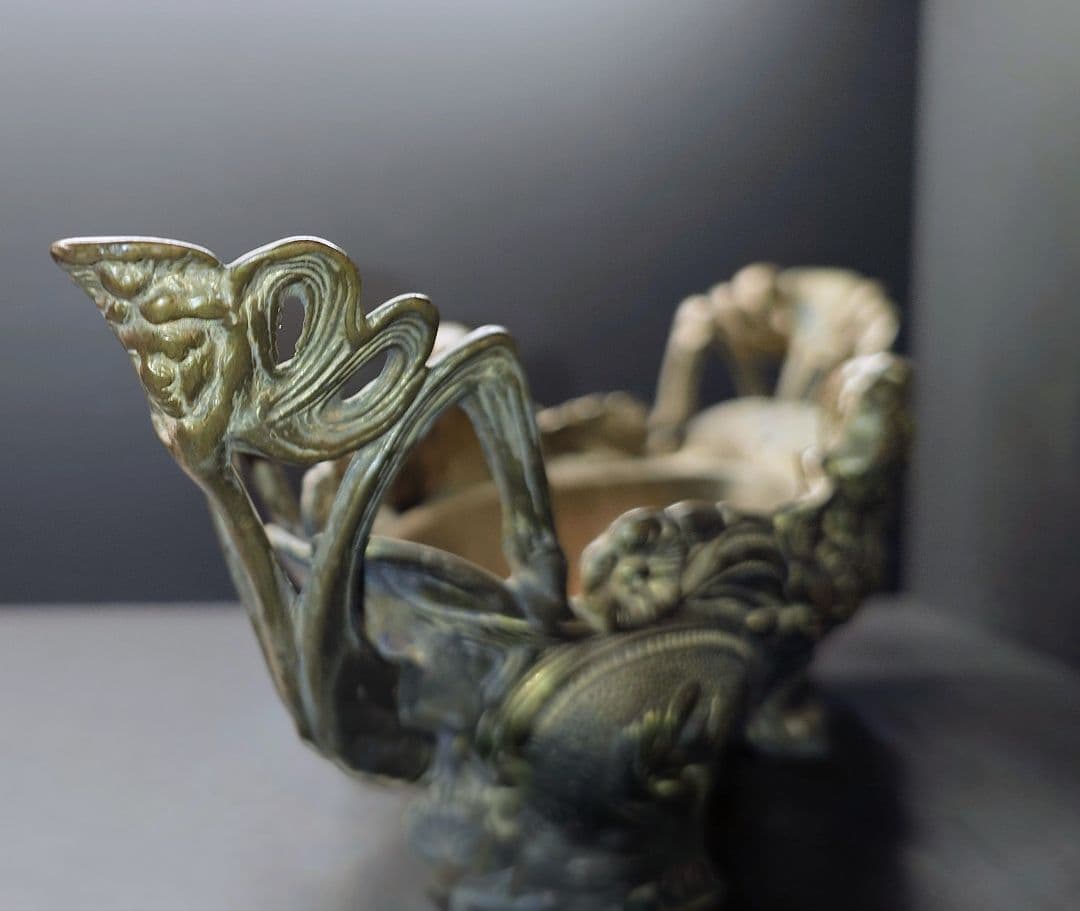 真鍮製 アンティーク ジャルディニエール　アールヌーボーデザイン