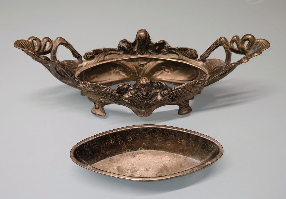 真鍮製 アンティーク ジャルディニエール　アールヌーボーデザイン