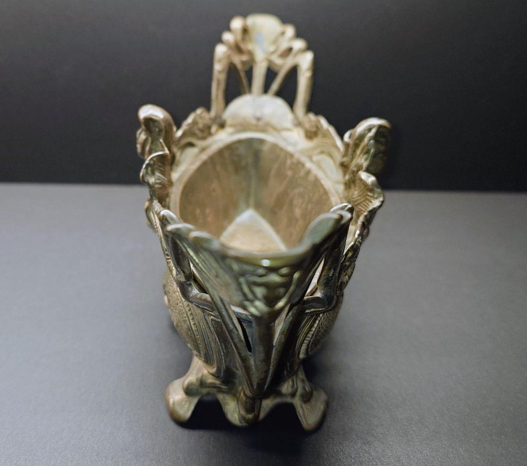 真鍮製 アンティーク ジャルディニエール　アールヌーボーデザイン