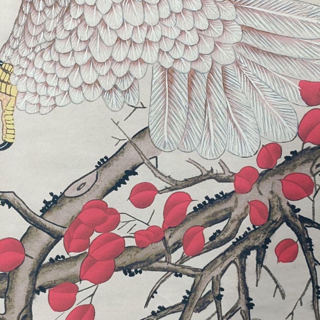 徐悲鴻 鷹 三尺中堂 掛け軸 証書付き 70×173cm 中国画 水墨画