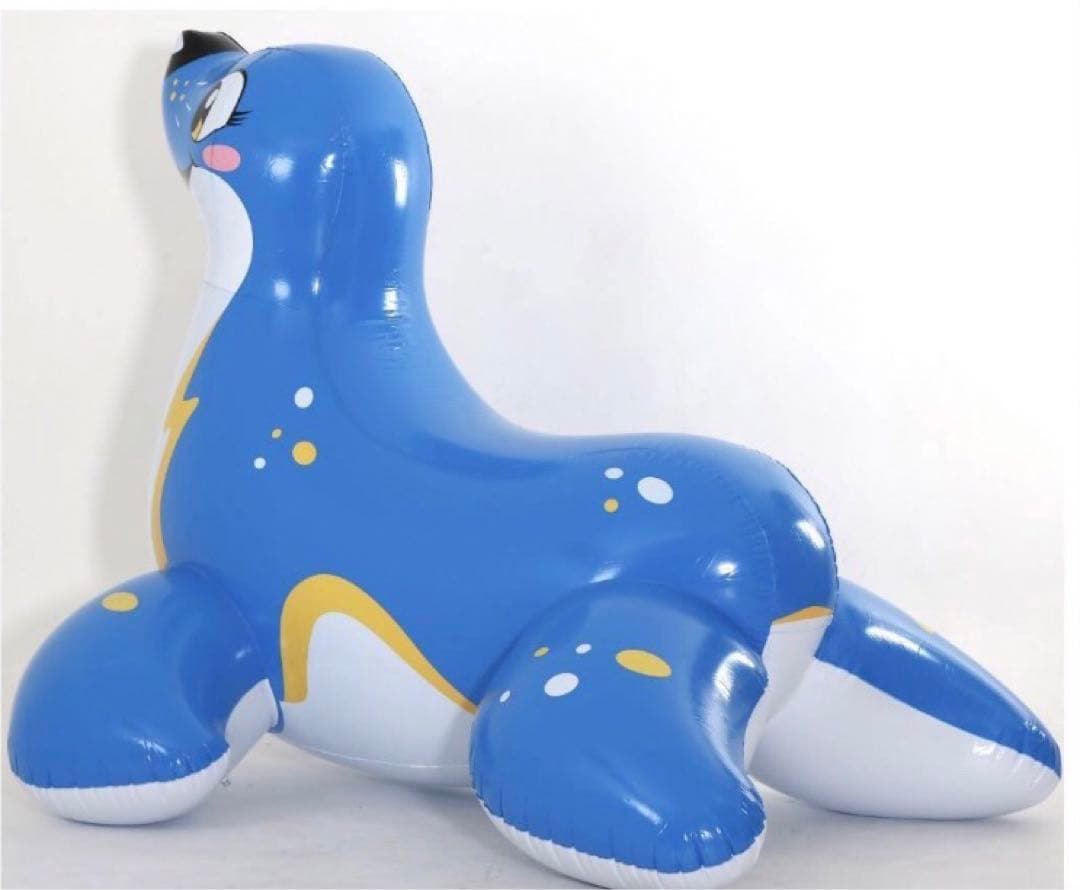 アザラシ　ブルー　ツヤあり　フロート　空気ビニール風船　浮き輪　レア　希少