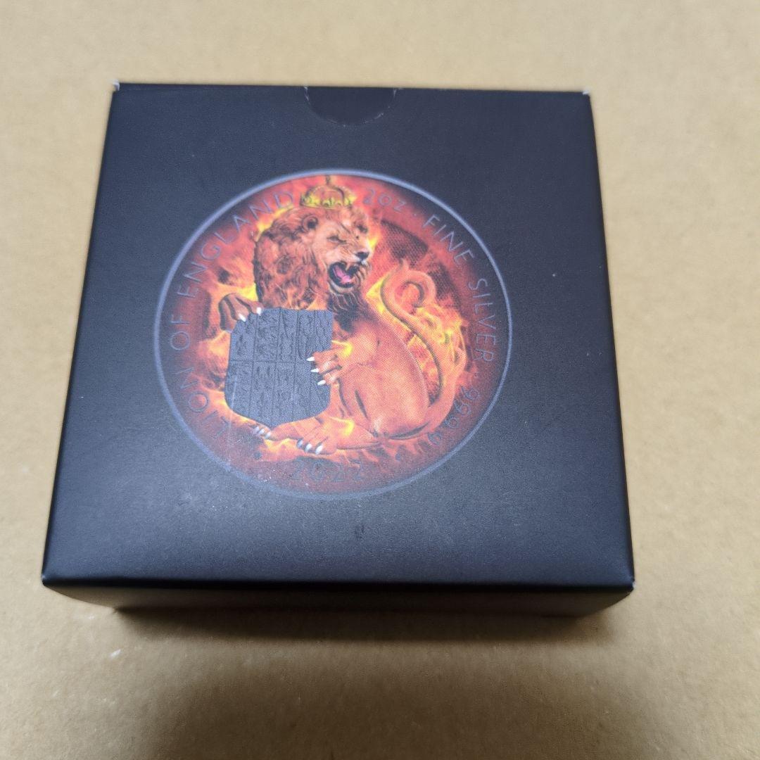 ロイヤルチューダー燃えるライオン2オンス純銀