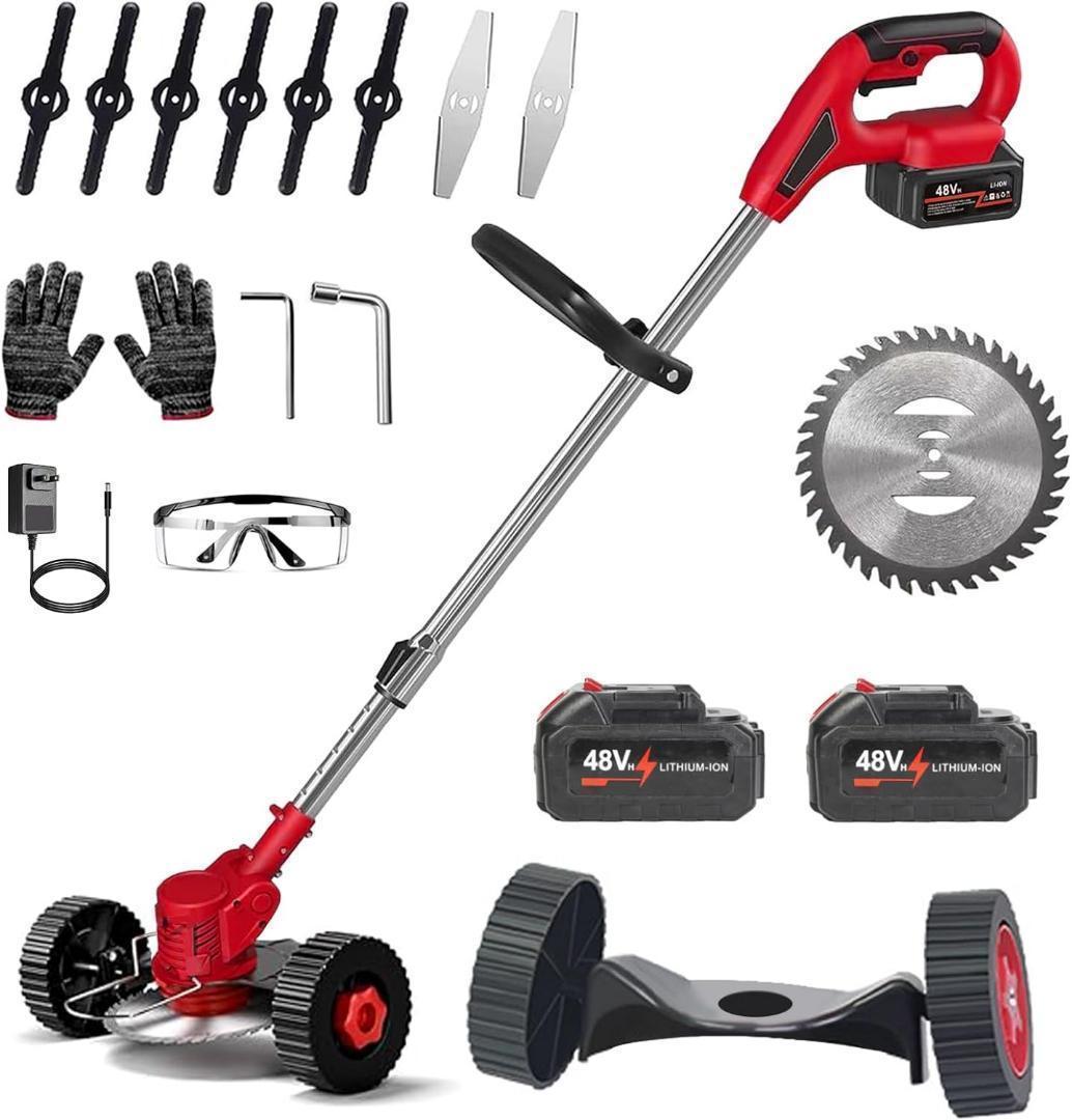 芝刈り機 電動草刈り機 21V バッテリー2個付き ワイヤレス 軽量