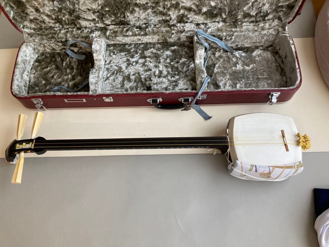 津軽三味線　紅木　金細