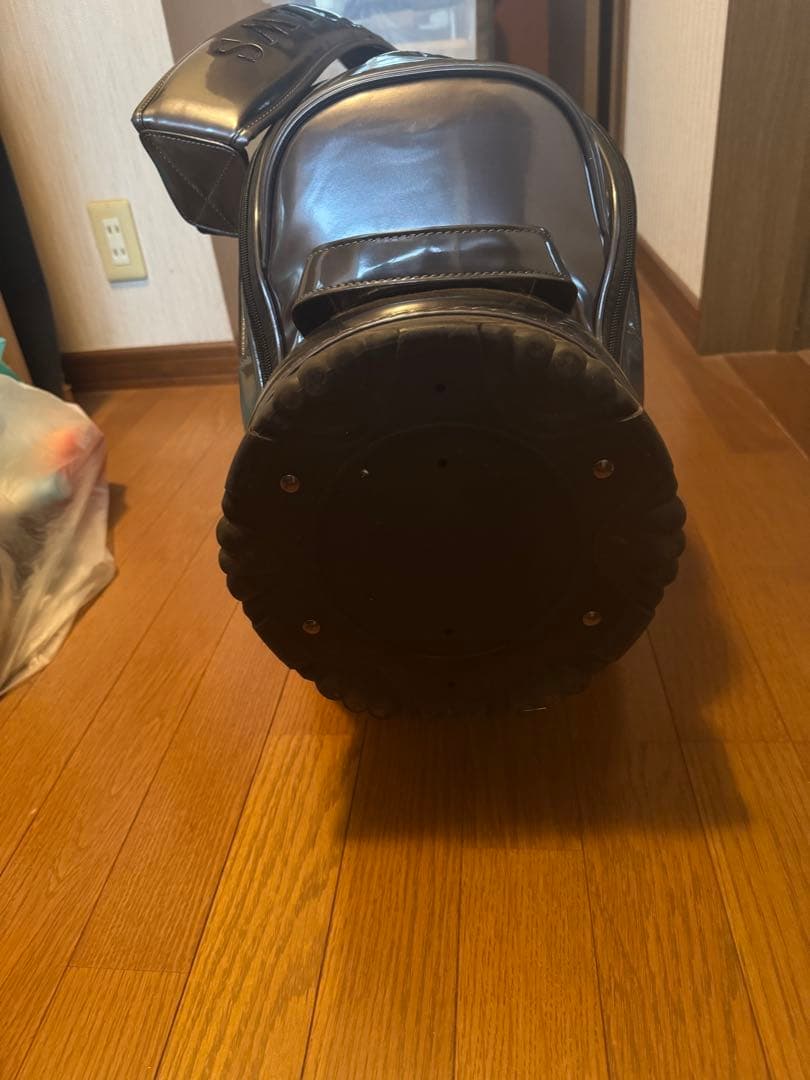 さやST ANDREWS グレー エナメルキャディバッグ　中古