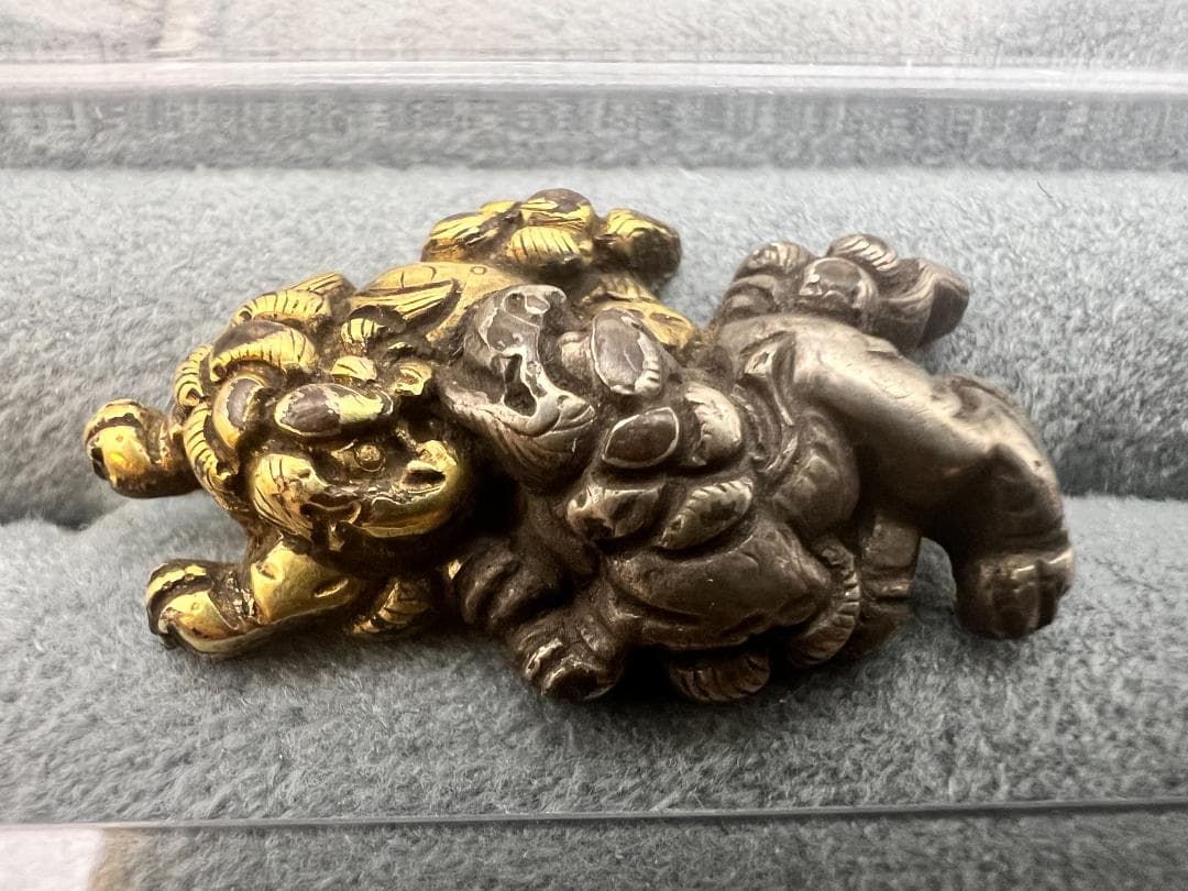 【海】江戸明治期　金具　龍　獅子　蛍文など　５点セット　金銀象嵌　銅鉄製　骨董品