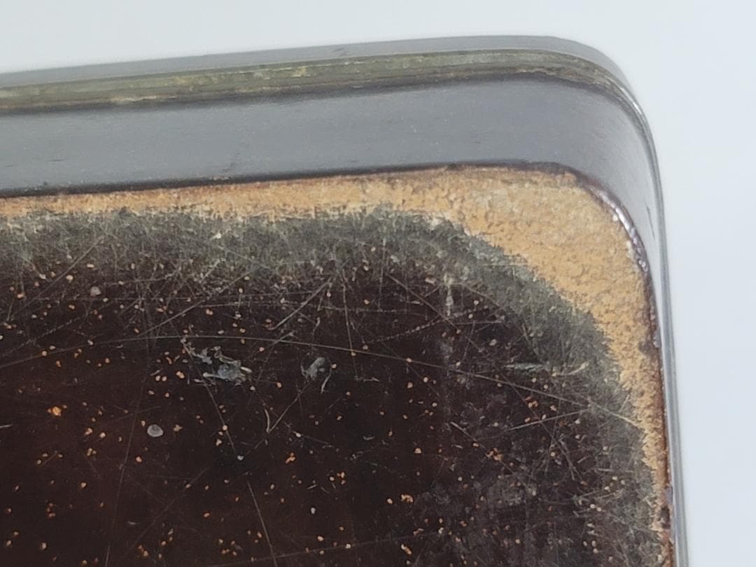 DT340 古美術 時代蒔絵 錫口 香合 蓋物