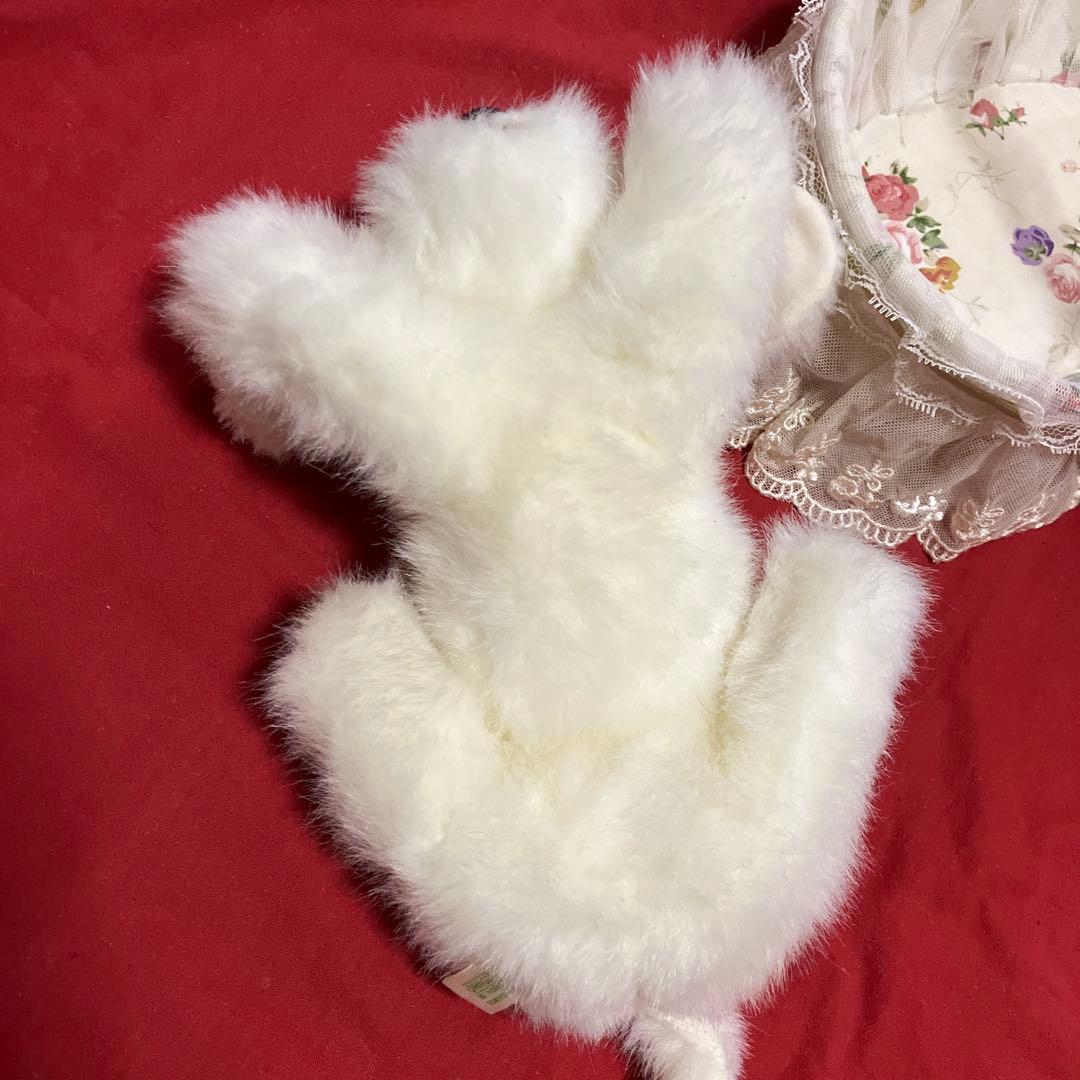 マルチーズぬいぐるみ　犬　白い犬　子犬　わんちゃん　レトロぬいぐるみ犬　リアル