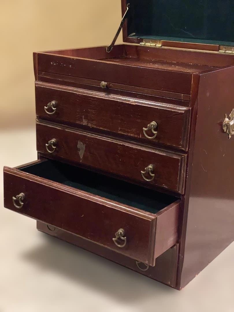 アンティーク 木製 チェスト マホガニー 小引き出し チェスト 5段 引き出し