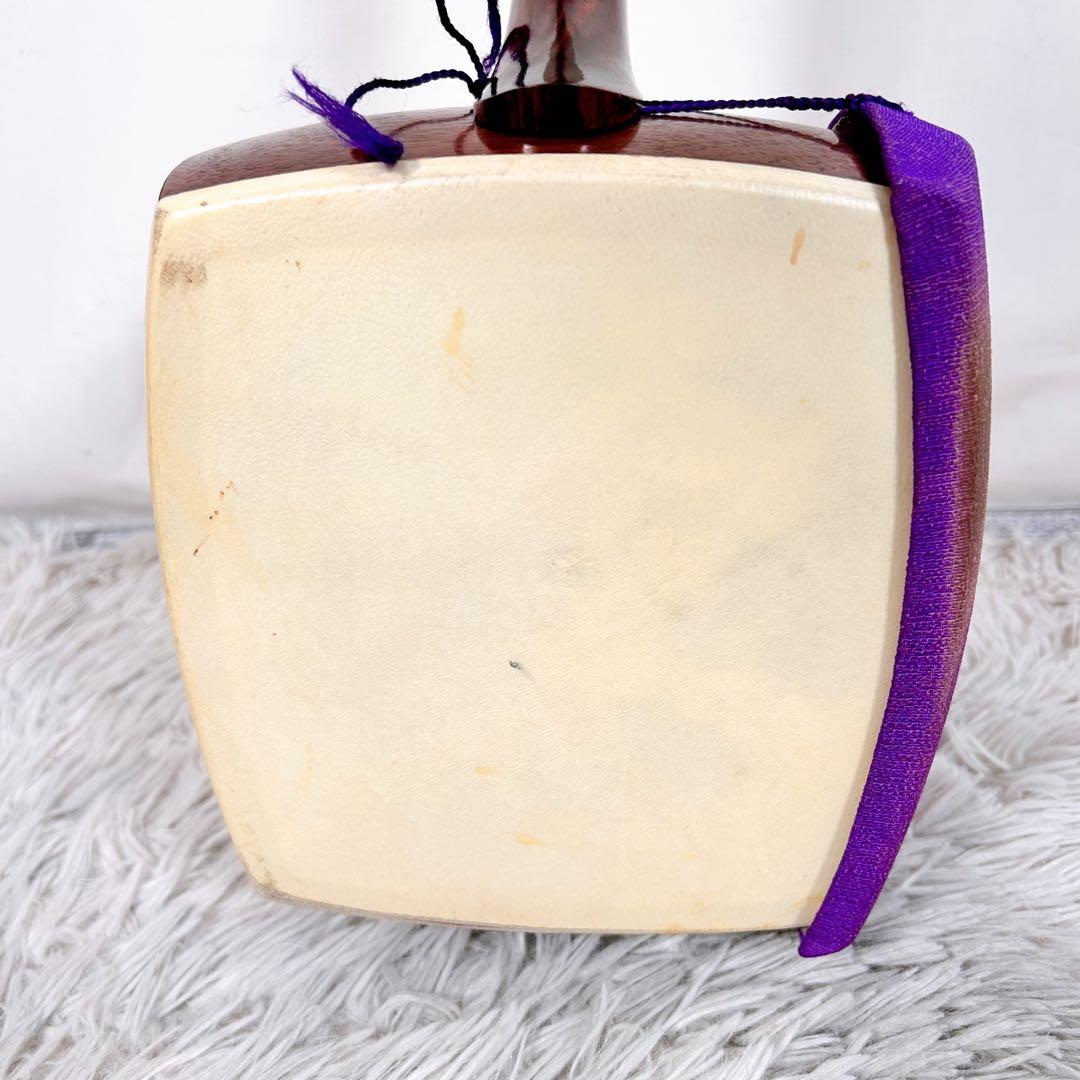 長唄三味線　細棹　花梨　丸打胴　皮破れなし