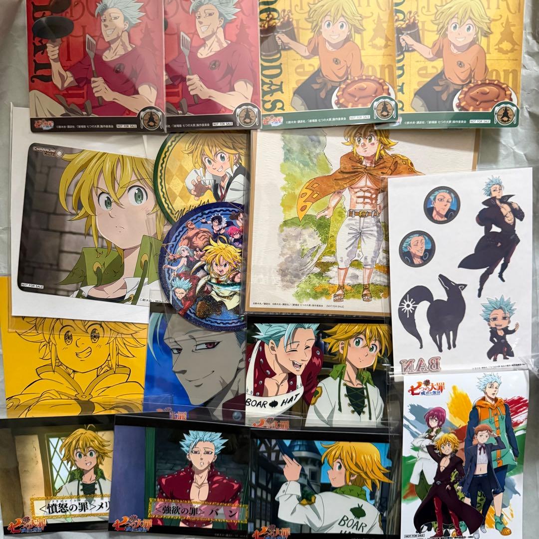 七つの大罪 ブロマイド カード コースター タトゥーシール メリオダス バン ①