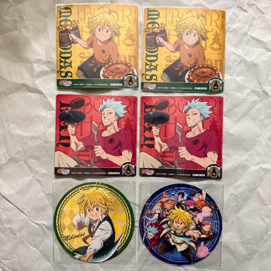 七つの大罪 ブロマイド カード コースター タトゥーシール メリオダス バン ①