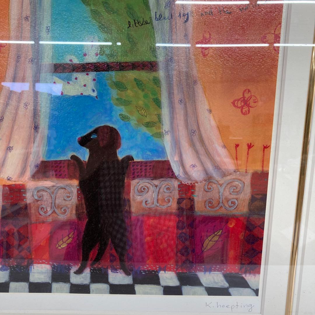 カレン ホイプティング お外大好き ジクレー デジタル版画 額縁付き