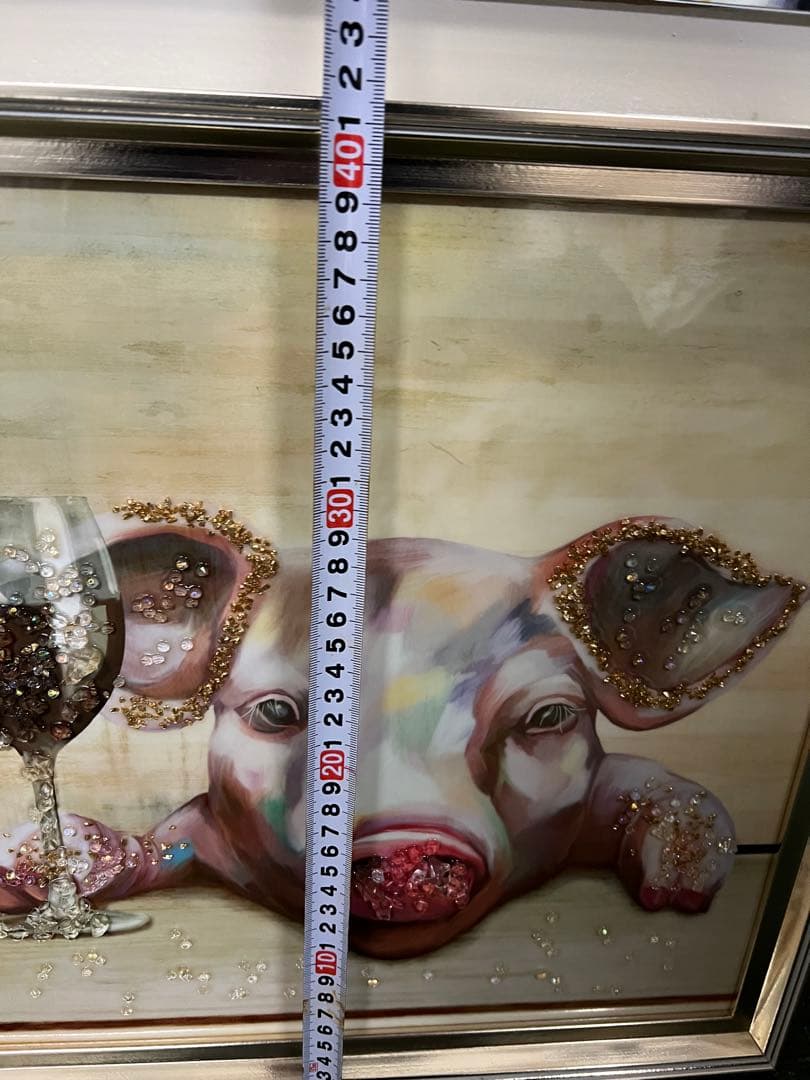 美品！壁掛け装飾 豚の顔 絵画