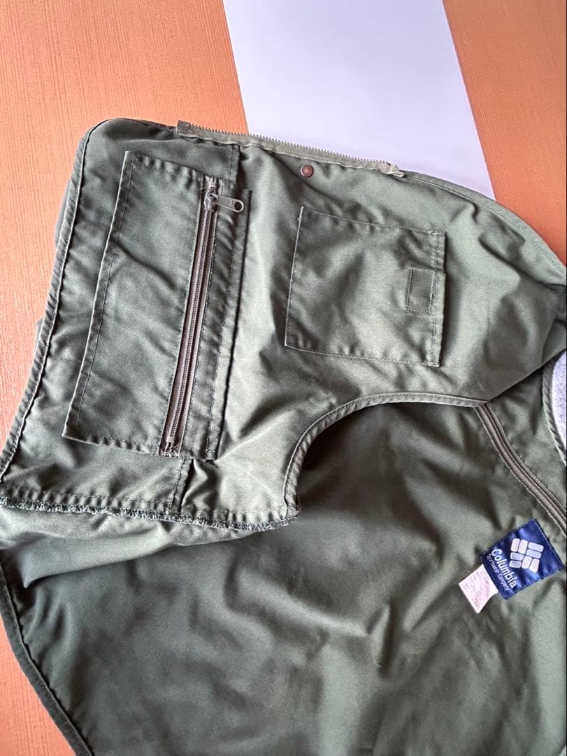 Columbia フィッシングベスト 80s 紺タグ XL カーキ