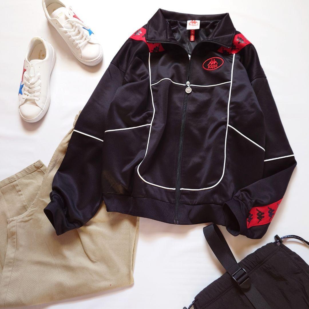 ☘️新品 カッパ Kappa トラックジャケット ジャージ ユニセックス 黒 L