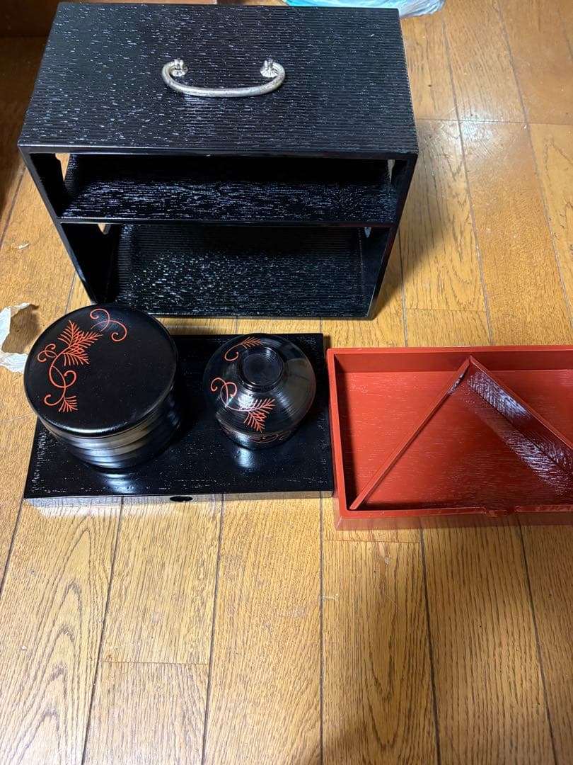 茶道具　野点弁当セット　漆器セット 5客セットで　未使用です。