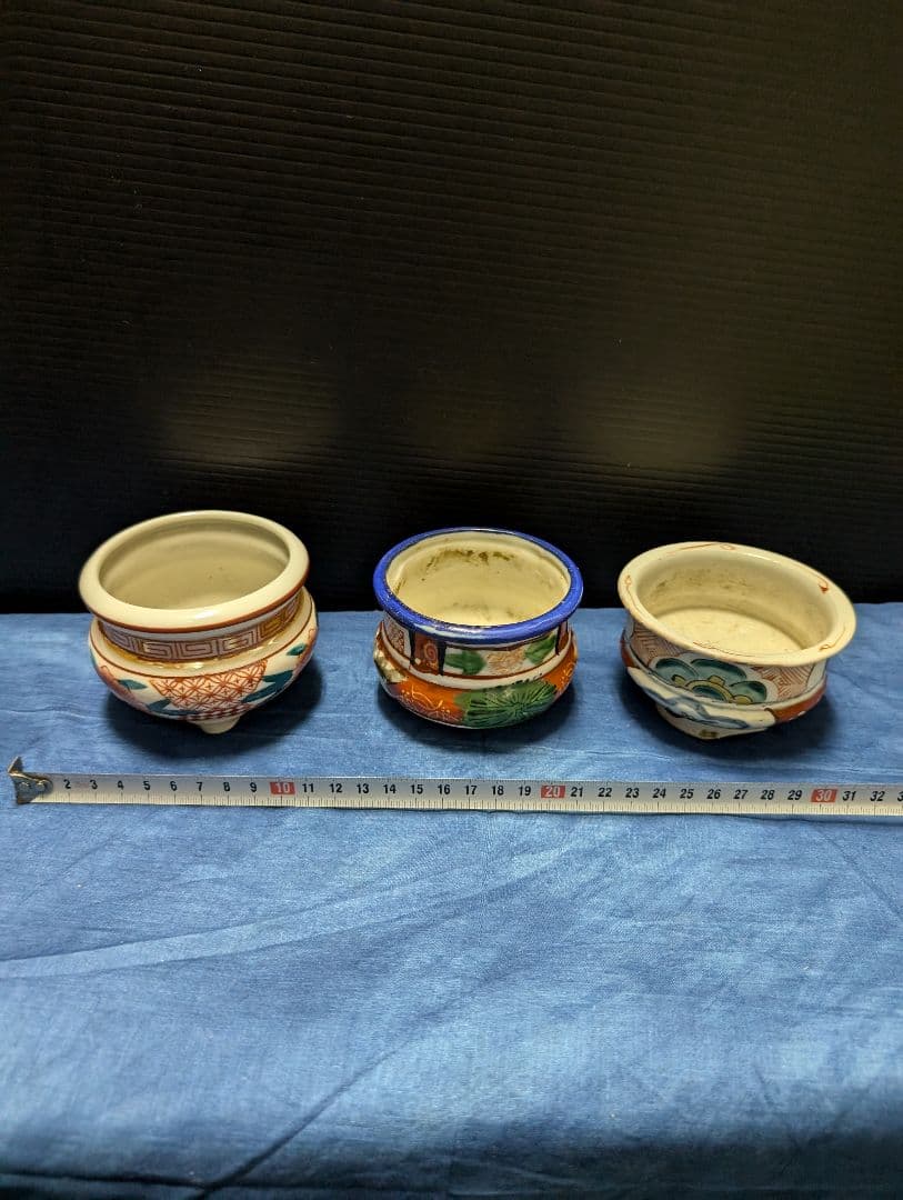 アンティーク戦前赤絵香炉線香立て伊万里