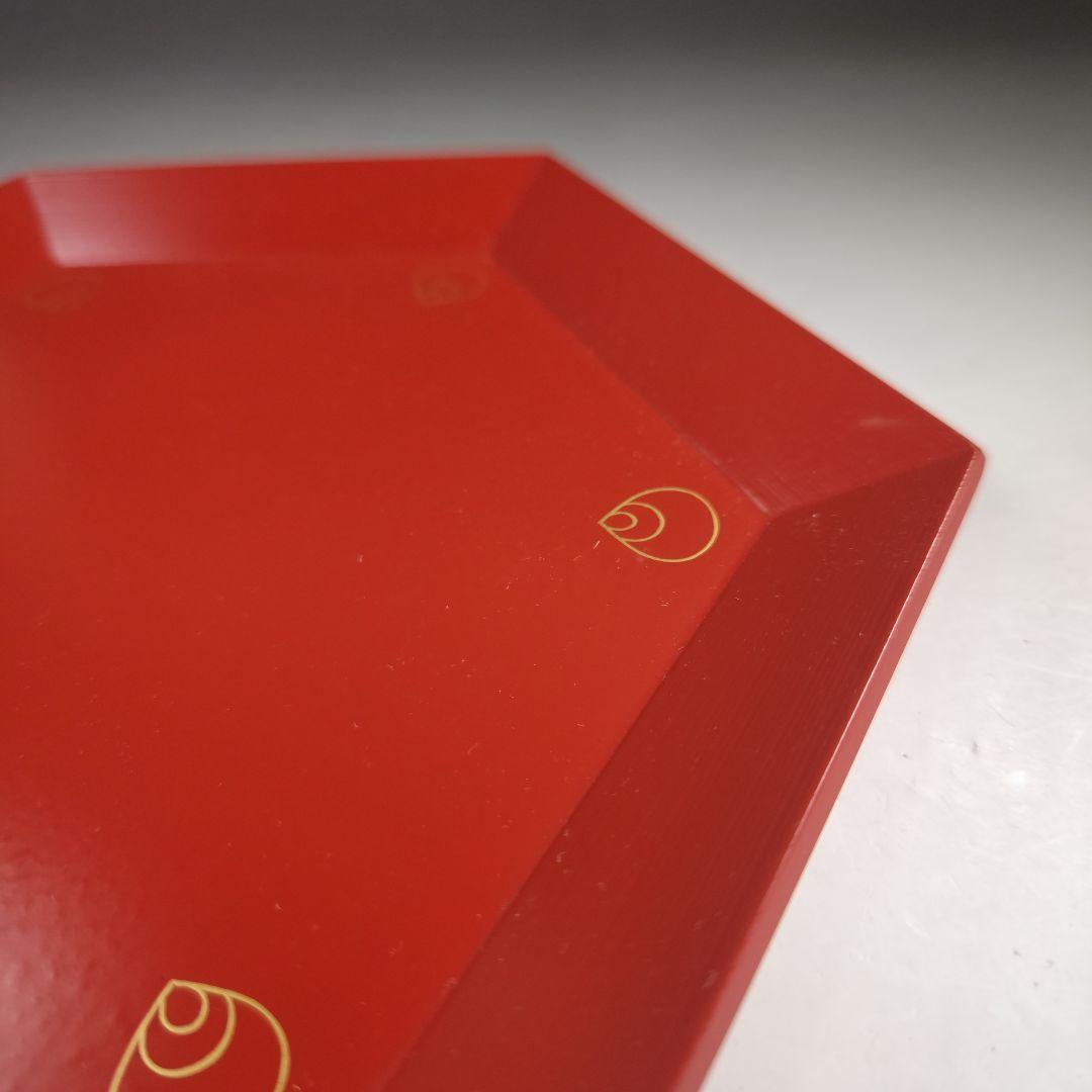 ウ299 盆『塗師　助田宗明』『宝珠盆　朱塗　六角盆　共箱』茶道具　漆塗